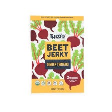 Theo's Organic Beet Jerky - Ginger and Teriyaki  ( Single ) 57g