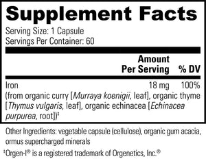 Global Healing Plant-Based Iron 60 caps